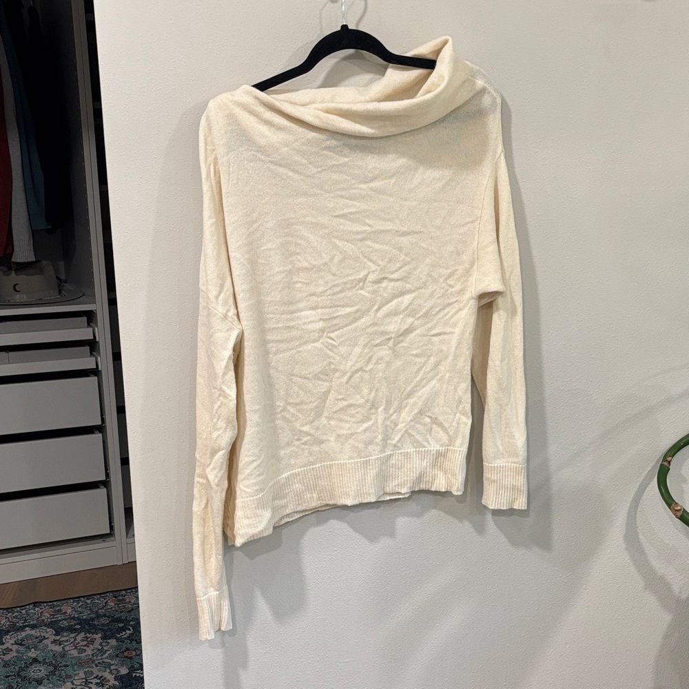 Cashmere Cream Off-the-Shoulder Sweater
